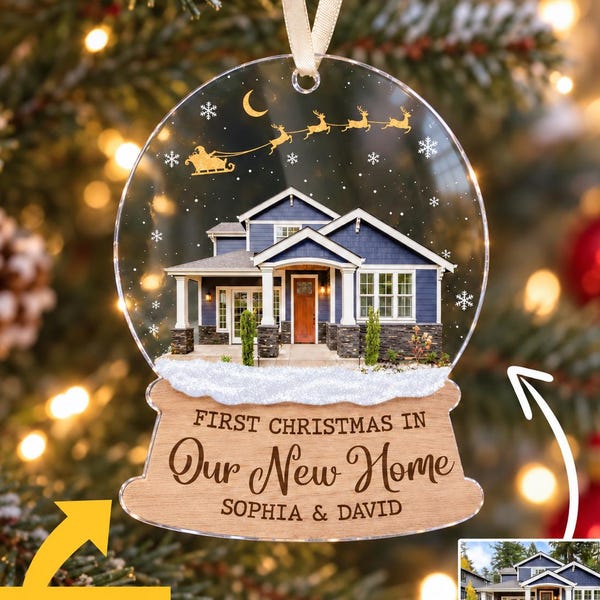 Custom New Home Gift, New Home Photo Ornament, Our New Home Ornament, Housewarming Ornament Gift 2026