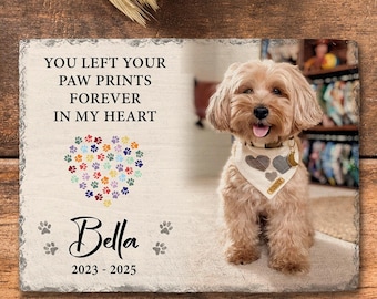 Dog Memorial Gift, Pet Memorial Stone Plaque Decoration, Pet Sympathy Gift, Dog Loss Gift, Pet Remembrance Gift, Cat Memorial Rock.
