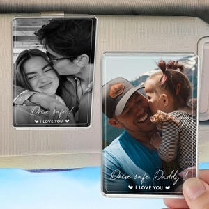 Custom Photo Car Visor Clip, Sun Visor Clip, Come Home Safe, Father's Day Gifts, Drive Safe Gift, Husband Gifts, Gift For Him