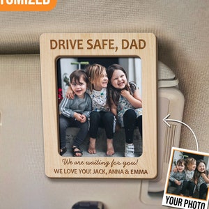 Personalized Photo Visor Clip Gift For Dad, Car Decor Gift For Father's Day, Picture Visor Clip, Simple Gift For Grandpa, Uncle, Step Dad
