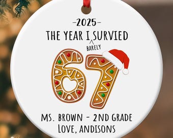 Custom Name Six-Seven Meme Gift for Teacher, Funny Teacher 6 7 Ornament 2025, Christmas Gift For Teachers