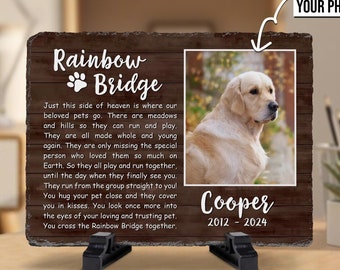 Rainbow Bridge, Dog Memorial Gift, Cat Memorial Stone Plaque Decoration, Pet Sympathy Gift, Dog Loss Gift, Pet Memorial, Pet Loss Gift.