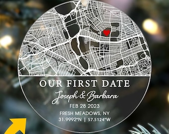 Custom Location Map First Date Gift, Custom Map First Date, Custom Our First Date, First Date Gift For Him/Her, Personalize First Date Gift
