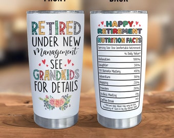Retirement Gifts Tumbler For Women, Retirement Gift For Woman Tumbler 20Oz, Best Grandma Gift, Retired Gifts For Women Cup, Funny Retirement
