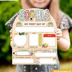 First Day of School Sign, Back To School Sign, Reusable School Sign, Back To School Photo Prop, First Day of Preschool, Kindergarten