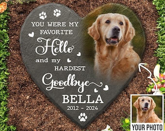 Dog Memorial Stone Plaque, Cat Memorial Stone, Pet Loss Gift, Cat Memorial Stone, Personalized Pet Grave, You Were My Favorite Hello.