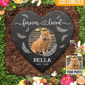 Cat Memorial Stone, Cat Headstone, Cat Remembrance Gift, Pet Keepsake Stone, Pet Sympathy Gift, Forever Loved Cat, Custom Pet Grave Markers