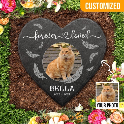 Pierre commémorative de chat, pierre tombale de chat, cadeau commémoratif de chat, pierre souvenir d'animal de compagnie, cadeau de sympathie pour animal de compagnie, chat que l'on aime depuis toujours, pierre tombale pour animal de compagnie personnalisée