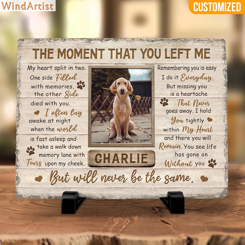 I Made It Home, Dog Memorial Gift, Cat Memorial Stone Plaque Decoration, Pet Sympathy Gift, Dog Loss Gift, Pet Memorial, Pet Loss Gift. The Moment That...