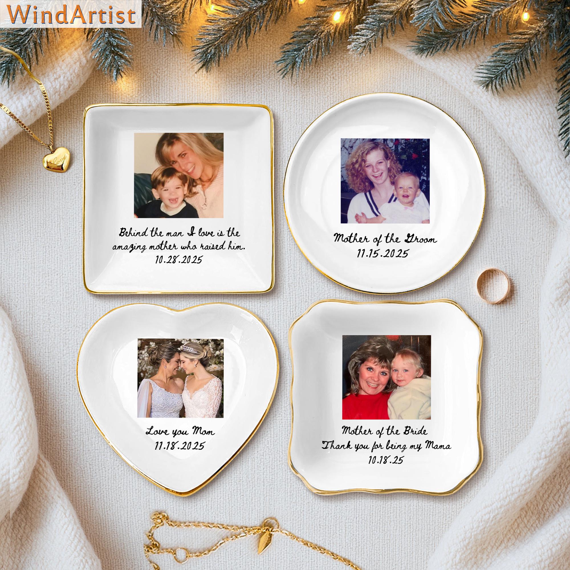 Custom Photo Gold Rim Jewelry Dish