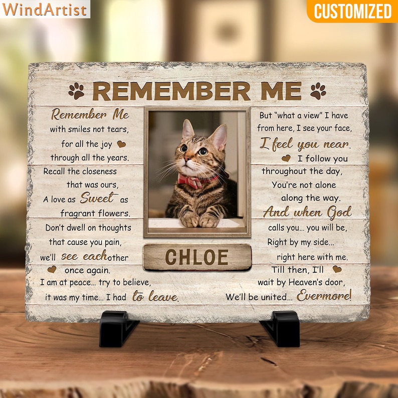 I Made It Home, Dog Memorial Gift, Cat Memorial Stone Plaque Decoration, Pet Sympathy Gift, Dog Loss Gift, Pet Memorial, Pet Loss Gift. Remember Me