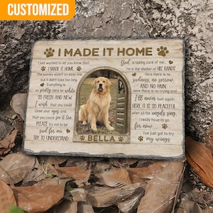 I Made It Home, Dog Memorial Gift, Cat Memorial Stone Plaque Decoration, Pet Sympathy Gift, Dog Loss Gift, Pet Memorial, Pet Loss Gift. bild 6