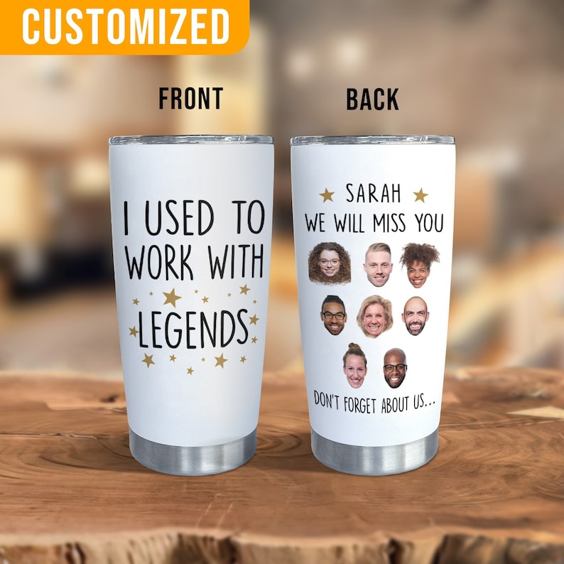 Funny Tumbler For Coworker, Custom Face Coworker, Funny Farewell Coworker, Retired Coworker Gifts, Mug For Retirement, Leaving Job Gift. I Used to work with legends
