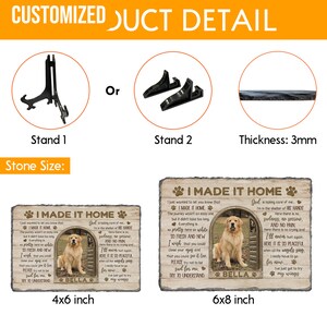 I Made It Home, Dog Memorial Gift, Cat Memorial Stone Plaque Decoration, Pet Sympathy Gift, Dog Loss Gift, Pet Memorial, Pet Loss Gift. bild 7