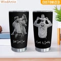 Personalized Portrait Tumbler, Custom Tumbler For Dad, Custom Photo Engraving effect, Birthday Gifts,  Christmas Gifts, Thank You Gifts product logo