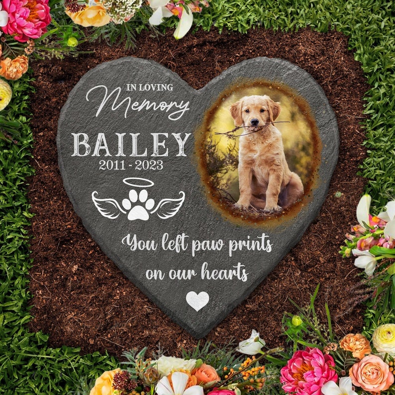 Custom Dog/Cat Grave, Dog Memorial Stone, Custom Pet Memorial Slate, Pet Headstone, Pet Remembrance Gift, Dog Keepsake Stone.