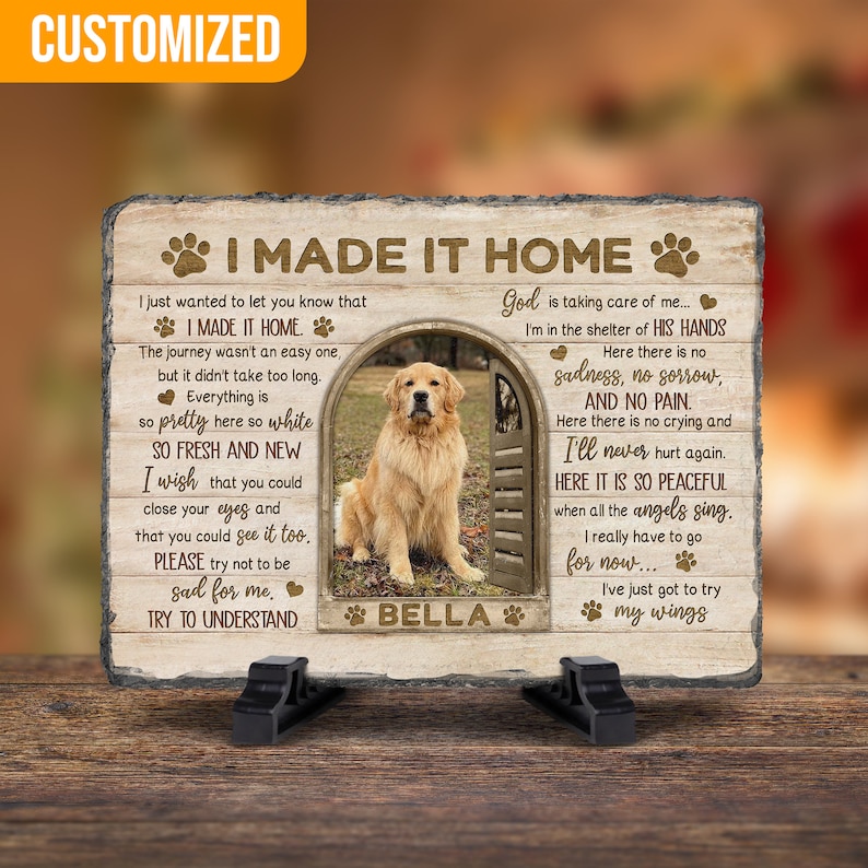 I Made It Home, Dog Memorial Gift, Cat Memorial Stone Plaque Decoration, Pet Sympathy Gift, Dog Loss Gift, Pet Memorial, Pet Loss Gift. bild 11
