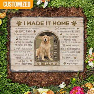 I Made It Home, Dog Memorial Gift, Cat Memorial Stone Plaque Decoration, Pet Sympathy Gift, Dog Loss Gift, Pet Memorial, Pet Loss Gift. bild 12