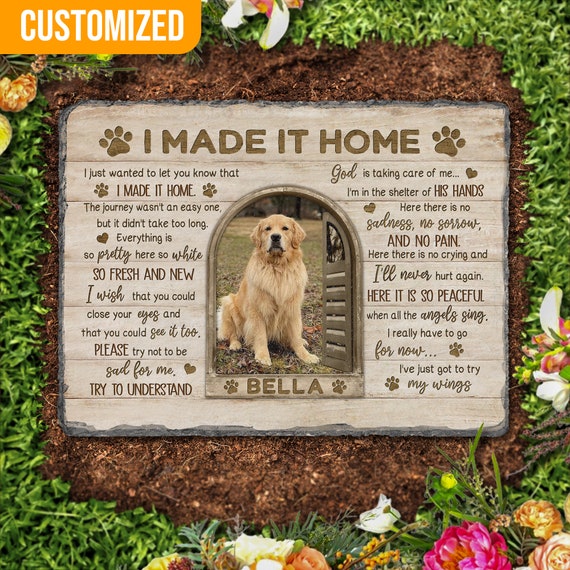 I Made It Home, Dog Memorial Gift, Cat Memorial Stone Plaque  display picture 1