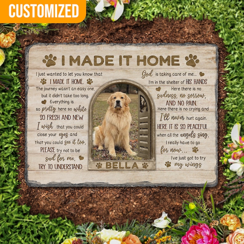 I Made It Home, Dog Memorial Gift, Cat Memorial Stone Plaque Decoration, Pet Sympathy Gift, Dog Loss Gift, Pet Memorial, Pet Loss Gift. bild 12