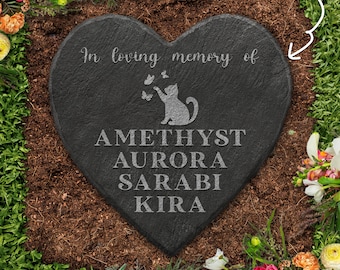 Custom Pet Engraved Tombstone Memorial, Cat Engrave Memorial Gifts, Dog Memorial Stone, Pet Loss Slate, Pet Grave stone