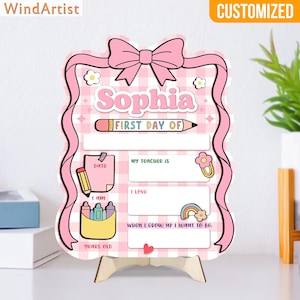 Personalized Photo Props For First Day School Sign, Reusable School sign, Back to School Sign, First Day of Preschool, Kindergarten