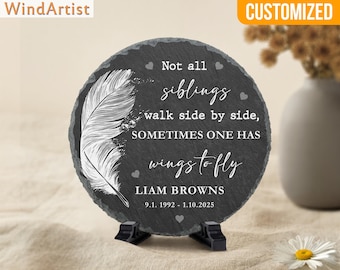 Custom Loss of Sister Brother Sympathy Gift, Memorial Stone for Loss of Siblings, Brother Memorial Sign, Siblings Loss Memorial Gift