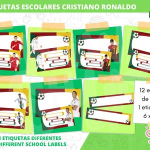 Cristiano Ronaldo school labels.