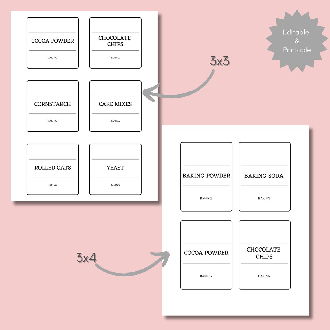 Printable Kitchen Pantry Labels Digital Labels Pantry - Etsy