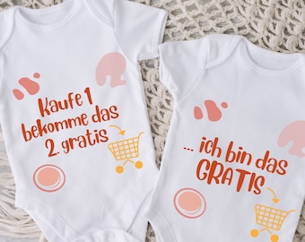 Baby bodysuit for twins, perfect gift for twins at birth, sibling gift