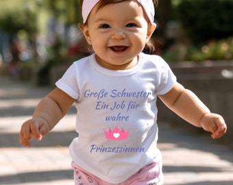 Baby T-Shirt Grote Zus | biologisch katoen | cadeau voor grote zus | Broer of zus cadeau voor geboorte zus broer