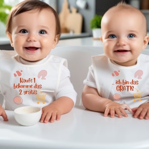 Bio-Baumwolle Lätzchen für Zwillinge Geschenk für Zwillinge Baby Lätzchen Geschwistergeschenk Bild 2