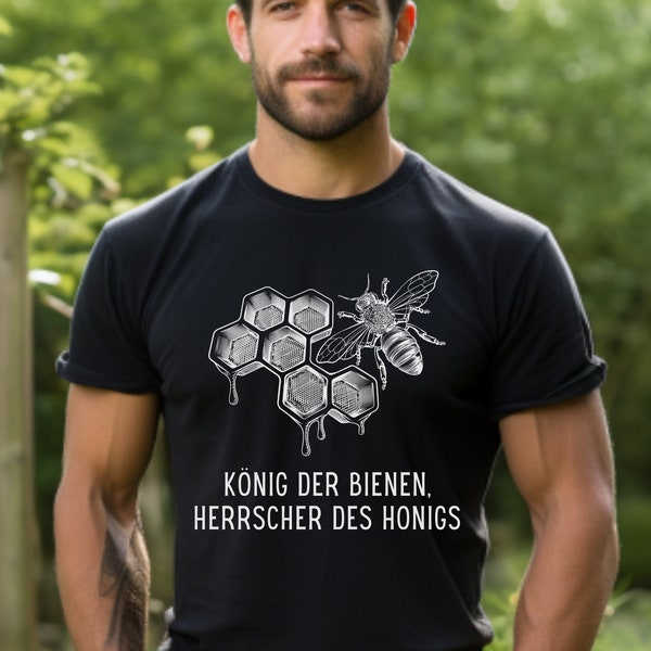 Imker T-Shirt Herren, König der Bienen Herrscher des Honigs, Geschenk für Imker, Bienenliebhaber Shirt