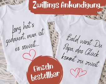 Twins Announcement Bodysuit, Cozy Newborn Romper, Comfy White Baby Bodysuit, Fun Surprise Shirt, Organic Cotton Clothing