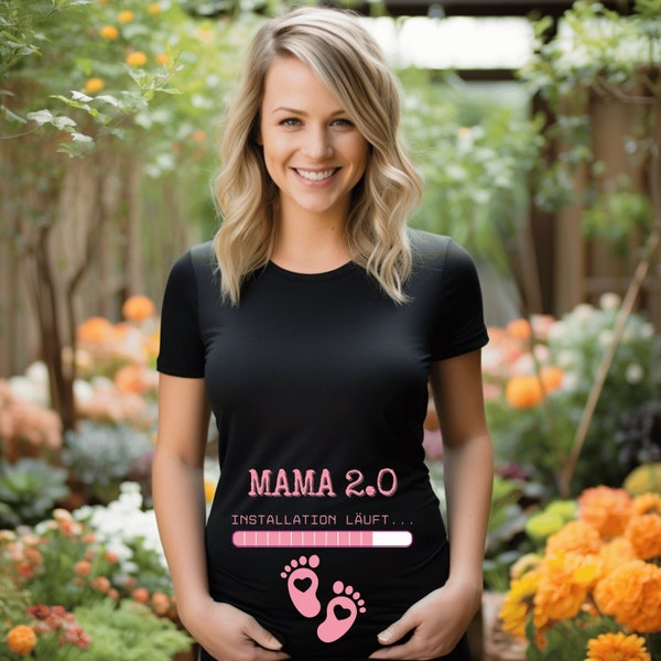 Schwangerschafts T-Shirt "Mama 2.0 - Installation läuft" | T-Shirt für werdende Mamas | Umstandsmode