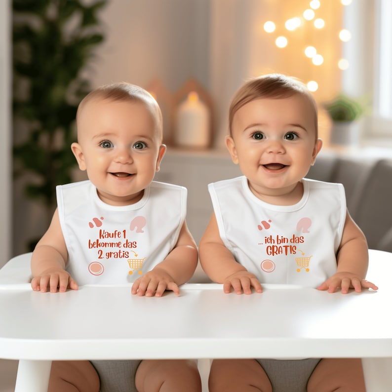Bio-Baumwolle Lätzchen für Zwillinge Geschenk für Zwillinge Baby Lätzchen Geschwistergeschenk Bild 1
