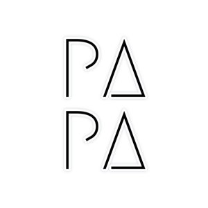 Elegante pegatina de papá grande 10 x 10 cm Letra moderna, ideal para coche, ordenador portátil, teléfono móvil - Regalo moderno para el Día del Padre, decorativo y duradero
