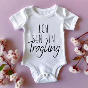 Babyrompertje met korte mouwen &quot;I am a Tragling&quot; ecologisch, comfortabel babyrompertje van biologisch katoen, huidvriendelijk pasgeboren unisex katoenen rompertje
