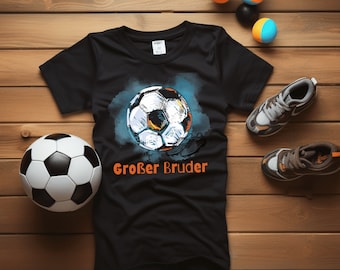Fußball T-Shirt "Großer Bruder", Jungs Shirt, Perfektes Geschenk für große Brüder, Geschwister Geschenk