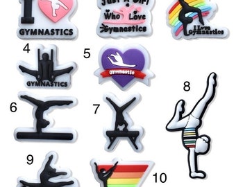 Gymnast Shoe Charms Gymnastics Sports Shoes Charm Pins Accessories Party Favors Birthday Gifts Holidays Decoration for Boys Men Girls Women