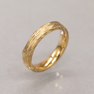 Zweig Unisex Band 14K solid gold Baumring Rinde Band Zweig Ring Natur Eheringe Herren Ehering Damen Ehering