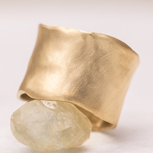 14k gold wide ring, cigar ring, rustic ring, 13 mm wide ring, wide hammered ring, woman's wedding ring