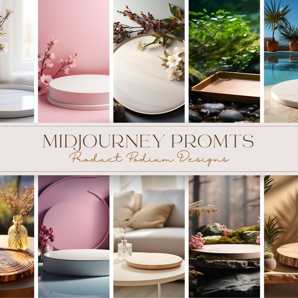 Midjourney Prompts Produktfotografie AI Guide Hintergrund Produkt Podium Prompt Produktdesign AI Professional Photography