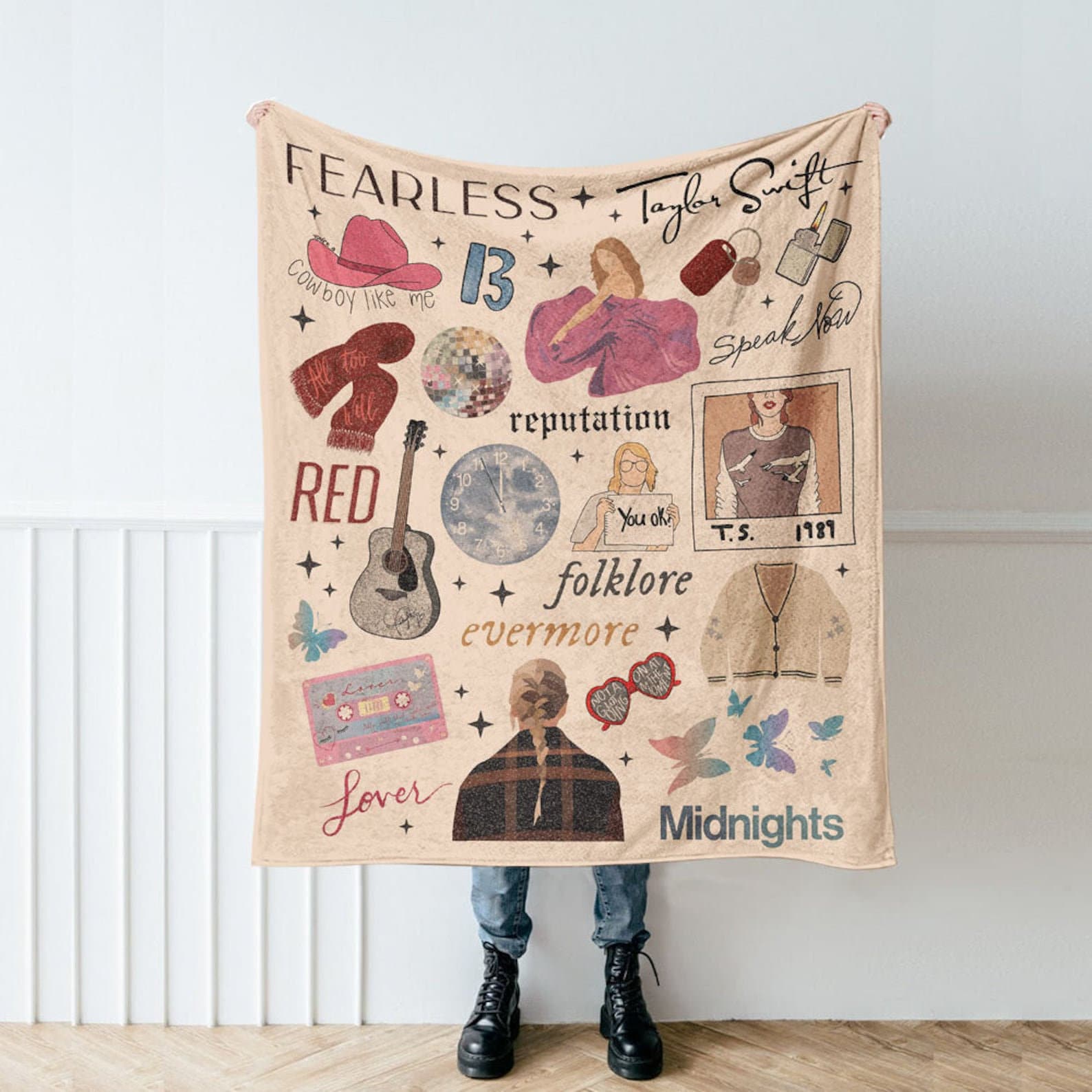 Taylor 2023 Eras Tour Concert Blanket, taylor version Fan Fleece