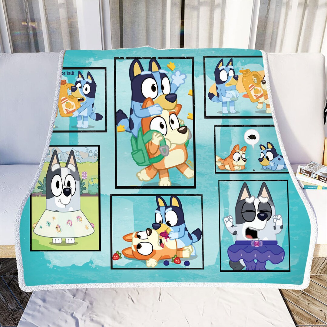Bluey and Friends Blanketcute Bluey Blanket Kidsbluey and Etsy