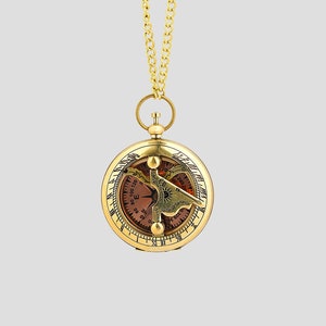 Personalized Sundial Compass with Gift Box - Unique Couple Anniversary Sundial Compass Gift, Engraved Christmas Compass for Him