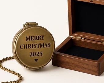 Personalized Brass Compass: Engraved Working Compass with Leather Case