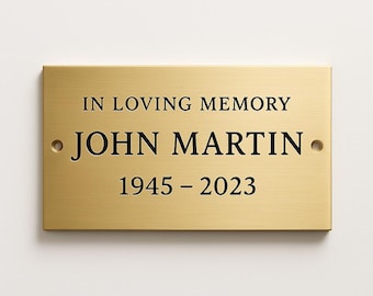 Personalized Memorial Brass Plaque – Engraved Tribute Plate, Garden Keepsake