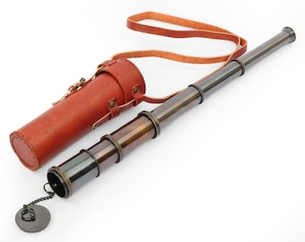 Personalized Brass Telescope: Nautical Spyglass, Hiking Gift