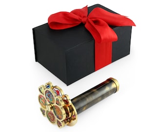 Handcrafted Brass Kaleidoscope, Personalized Anniversary Gift